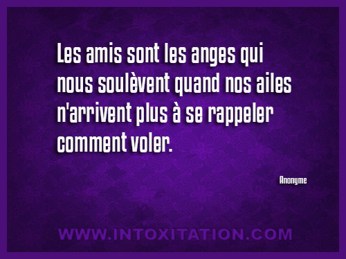 Citation : Les amis sont les anges qui nous soulvent quand nos ailes n'arrivent plus  se rappeler comment voler.